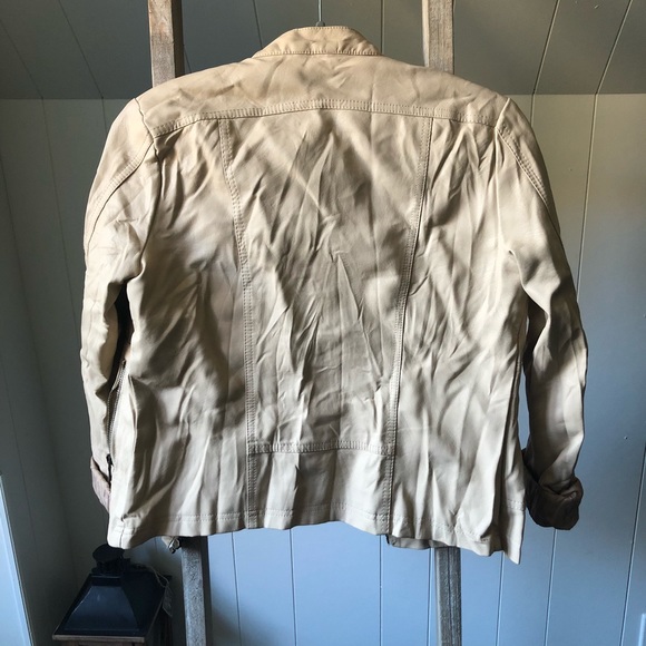 Beige faux leather jacket - Picture 4 of 4